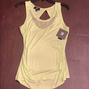 Green/Yellow Beaded Tank Top